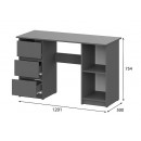 Стол письменный NN Мебель (МС Денвер К) Графит серый 1,2 м